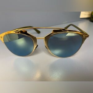 Christian Dior Sunglasses Frame Tuzku Italy Aviator Pilot Gold 52 21 140mm. Used